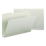 Expanding Recycled Heavy Pressboard Folders, 1-3-cut Tabs, 2" Expansion, Legal Size, Gray-green, 25-box