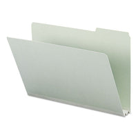 Expanding Recycled Heavy Pressboard Folders, 1-3-cut Tabs, 2" Expansion, Legal Size, Gray-green, 25-box
