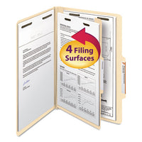 Manila Four- And Six-section Top Tab Classification Folders, 1 Divider, Legal Size, Manila, 10-box