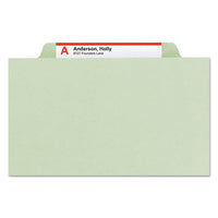 100% Recycled Pressboard Classification Folders, 1 Divider, Legal Size, Gray-green, 10-box