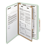 100% Recycled Pressboard Classification Folders, 1 Divider, Legal Size, Gray-green, 10-box