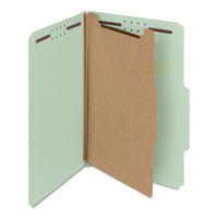 100% Recycled Pressboard Classification Folders, 1 Divider, Legal Size, Gray-green, 10-box