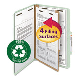 100% Recycled Pressboard Classification Folders, 1 Divider, Legal Size, Gray-green, 10-box