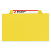 Four-section Pressboard Top Tab Classification Folders With Safeshield Fasteners, 1 Divider, Legal Size, Yellow, 10-box