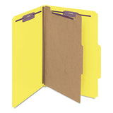 Four-section Pressboard Top Tab Classification Folders With Safeshield Fasteners, 1 Divider, Legal Size, Yellow, 10-box