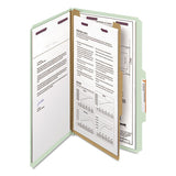 Pressboard Classification Folders With Safeshield Coated Fasteners, 2-5 Cut, 1 Divider, Legal Size, Gray-green, 10-box