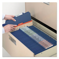 6-section Pressboard Top Tab Pocket-style Classification Folders W- Safeshield Fasteners, 2 Dividers, Legal, Dark Blue, 10-bx