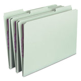 Recycled Pressboard Folders With Two Safeshield Coated Fasteners, 1-3-cut Tabs, 1" Expansion, Legal Size, Gray-green, 25-box