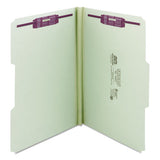 Recycled Pressboard Folders With Two Safeshield Coated Fasteners, 1-3-cut Tabs, 1" Expansion, Legal Size, Gray-green, 25-box
