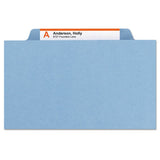 Expanding Recycled Heavy Pressboard Folders, 1-3-cut Tabs, 1" Expansion, Letter Size, Blue, 25-box