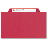 Expanding Recycled Heavy Pressboard Folders, 1-3-cut Tabs, 1" Expansion, Letter Size, Bright Red, 25-box