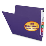 Reinforced End Tab Colored Folders, Straight Tab, Letter Size, Green, 100-box
