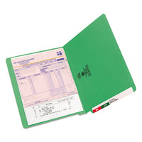 Reinforced End Tab Colored Folders, Straight Tab, Letter Size, Green, 100-box