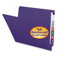 Reinforced End Tab Colored Folders, Straight Tab, Letter Size, Yellow, 100-box