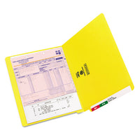 Reinforced End Tab Colored Folders, Straight Tab, Letter Size, Yellow, 100-box
