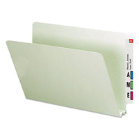 Extra-heavy Recycled Pressboard End Tab Folders, Straight Tab, 1" Expansion, Letter Size, Gray-green, 25-box