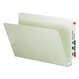 Extra-heavy Recycled Pressboard End Tab Folders, Straight Tab, 1" Expansion, Letter Size, Gray-green, 25-box