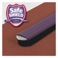 End Tab Pressboard Classification Folders With Safeshield Coated Fasteners, 3 Dividers, Letter Size, Red, 10-box