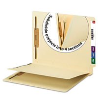 Fastener Folder W- Divider, 1 Divider, Letter Size, Manila, 50-box