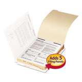 Stackable Folder Dividers W- Fasteners, 1-5-cut End Tab, Letter Size, Manila, 50-pack