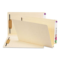 Manila End Tab 2-fastener Folders With Reinforced Tabs, 1.5" Expansion, Straight Tab, Legal Size, 14 Pt. Manila, 50-box