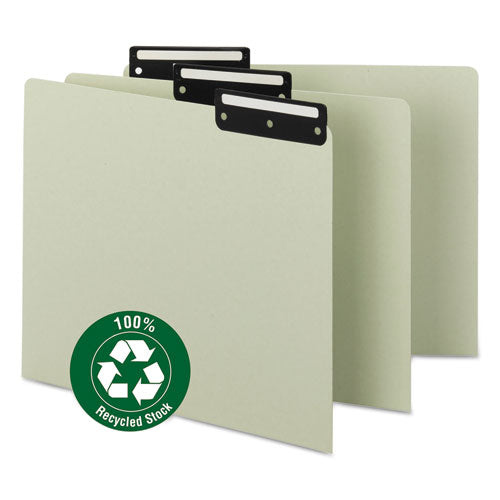 Recycled Blank Top Tab File Guides, 1-3-cut Top Tab, Blank, 8.5 X 11, Green, 50-box