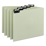 Alphabetic Top Tab Indexed File Guide Set, 1-5-cut Top Tab, A To Z, 8.5 X 11, Green, 25-set