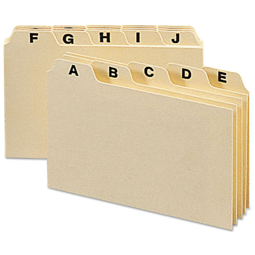Manila Card Guides, 1-5-cut Top Tab, A To Z, 3 X 5, Manila, 25-set