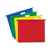 Poly Hanging Folders, 0.75" Expansion, Letter Size, 1-5-cut Tab, Assorted, 12-pack