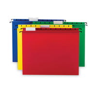 Poly Hanging Folders, 0.75" Expansion, Letter Size, 1-5-cut Tab, Assorted, 12-pack