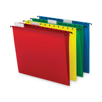 Poly Hanging Folders, 0.75" Expansion, Letter Size, 1-5-cut Tab, Assorted, 12-pack