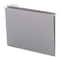 Colored Hanging File Folders, Letter Size, 1-5-cut Tab, Gray, 25-box