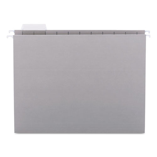 Colored Hanging File Folders, Letter Size, 1-5-cut Tab, Gray, 25-box