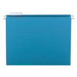 Colored Hanging File Folders, Letter Size, 1-5-cut Tab, Teal, 25-box