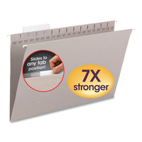 Tuff Hanging Folders With Easy Slide Tab, Legal Size, 1-3-cut Tab, Steel Gray, 18-box