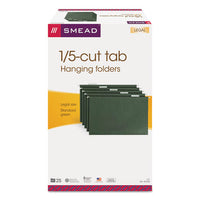 Hanging Folders, Legal Size, 1-5-cut Tab, Standard Green, 25-box