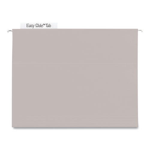 Tuff Extra Capacity Hanging File Folders W- Easy Slide Tab, 4" Expansion, Letter, Steel Gray,18-box