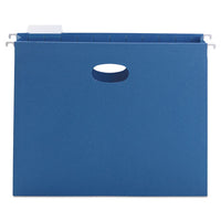 Hanging Pockets With Full-height Gusset, Letter Size, 1-5-cut Tab, Sky Blue, 25-box