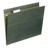 100% Recycled Hanging File Folders, Letter Size, 1-5-cut Tab, Standard Green, 25-box