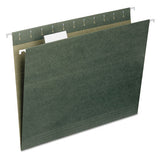 100% Recycled Hanging File Folders, Letter Size, 1-5-cut Tab, Standard Green, 25-box