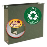 Box Bottom Hanging File Folders, Letter Size, Standard Green, 25-box