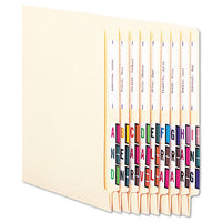 A-z Color-coded End Tab Filing Labels, A, 1 X 1.25, White, 500-roll