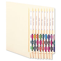 A-z Color-coded End Tab Filing Labels, U, 1 X 1.25, White, 500-roll