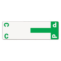 Alphaz Color-coded First Letter Combo Alpha Labels, C-p, 1.16 X 3.63, Dark Green-white, 5-sheet, 20 Sheets-pack