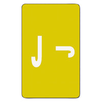 Alphaz Color-coded Second Letter Alphabetical Labels, J, 1 X 1.63, Yellow, 10-sheet, 10 Sheets-pack