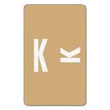 Alphaz Color-coded Second Letter Alphabetical Labels, K, 1 X 1.63, Light Brown, 10-sheet, 10 Sheets-pack