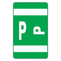 Alphaz Color-coded Second Letter Alphabetical Labels, P, 1 X 1.63, Dark Green, 10-sheet, 10 Sheets-pack