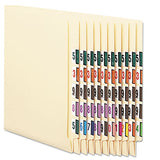 Numerical End Tab File Folder Labels, 0-9, 1.5 X 1.5, Assorted, 250-roll, 10 Rolls-box