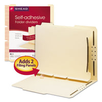 Self-adhesive Folder Dividers For Top-end Tab Folders W- 2-prong Fasteners, Letter Size, Manila, 25-pack