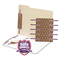 Safeshield Fasteners, 2" Capacity, 2.75" Center To Center, Purple, 50-box